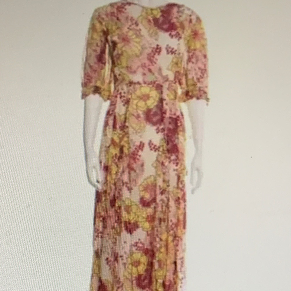 Elegant Floral Long Sleeve Dress